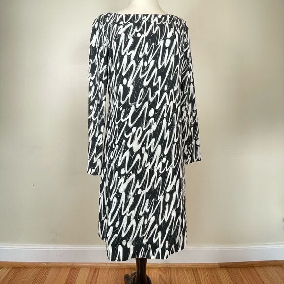 Milly for 5F Bergdorf Goodman Graffiti 3/4 Sleeve Dress - Picture 2 of 5